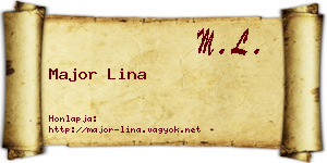 Major Lina névjegykártya